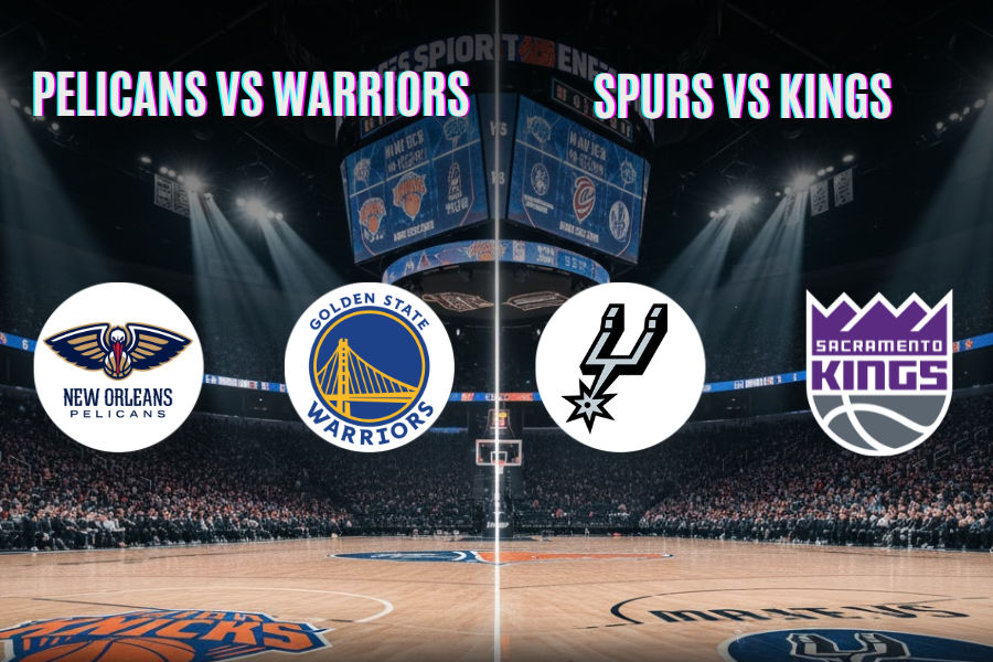 nba matches between kings and spurs and warriors and pelicans